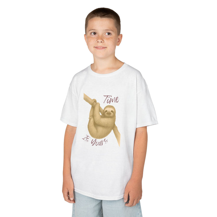 Kids Sloth Tee | "Time is Yours" | Sketch Design | Eco-Conscious | Patient & Peaceful