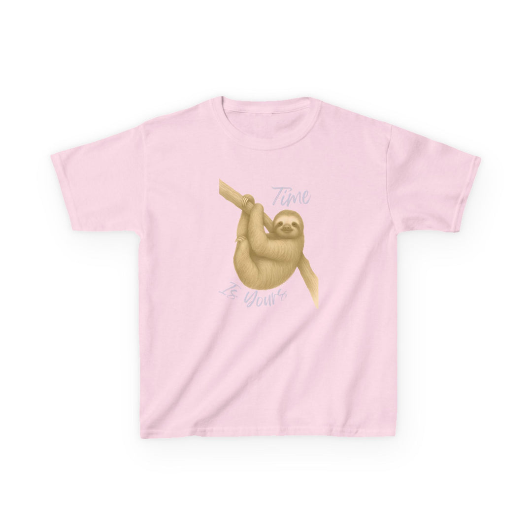 Kids Sloth Tee | "Time is Yours" | Sketch Design | Eco-Conscious | Patient & Peaceful