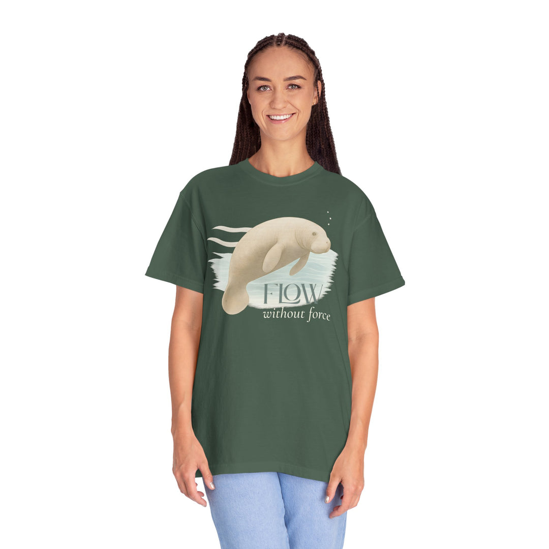 Flow Without Force – Manatee | Calm & Centered | Sketch Series by Pure Perspective | Eco Friendly Graphic Tee