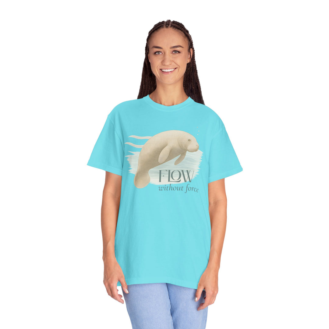 Flow Without Force – Manatee | Calm & Centered | Sketch Series by Pure Perspective | Eco Friendly Graphic Tee