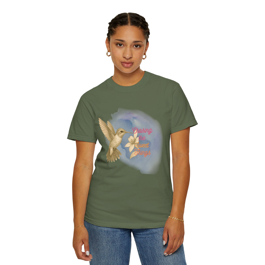 Chasing the Sweet Things – Hummingbird | Hopeful & Healing | Sketch Series by Pure Perspective | Eco Friendly Graphic Tee