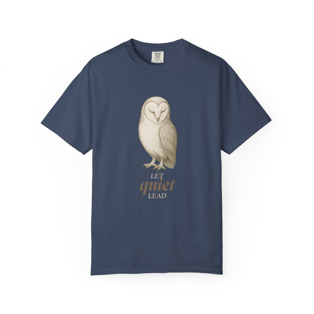 Let Quiet Lead – Owl | Calm & Centered | Sketch Series by Pure Perspective | Eco Friendly Graphic Tee