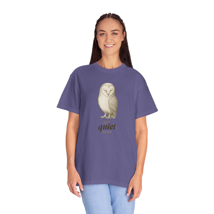 Let Quiet Lead – Owl | Calm & Centered | Sketch Series by Pure Perspective | Eco Friendly Graphic Tee