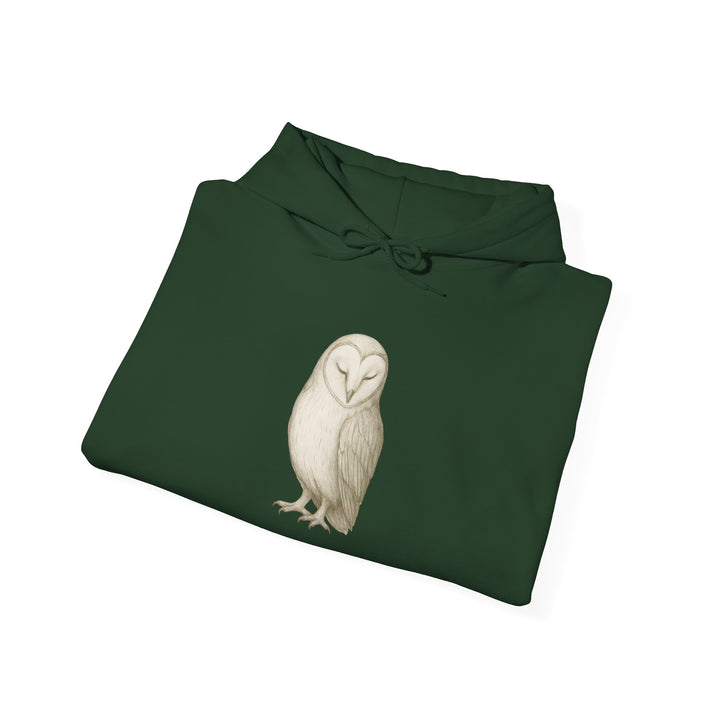 Let Quiet Lead – Barn Owl Edition | Calm & Centered Series | Unisex Heavy Blend™ Hooded Sweatshirt | Eco-Friendly Apparel