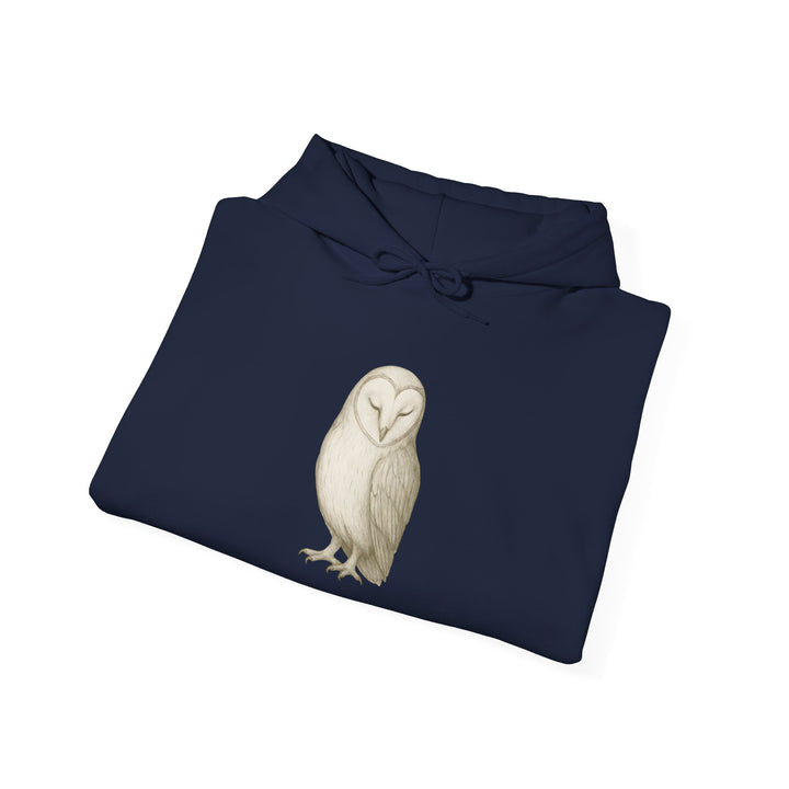Let Quiet Lead – Barn Owl Edition | Calm & Centered Series | Unisex Heavy Blend™ Hooded Sweatshirt | Eco-Friendly Apparel