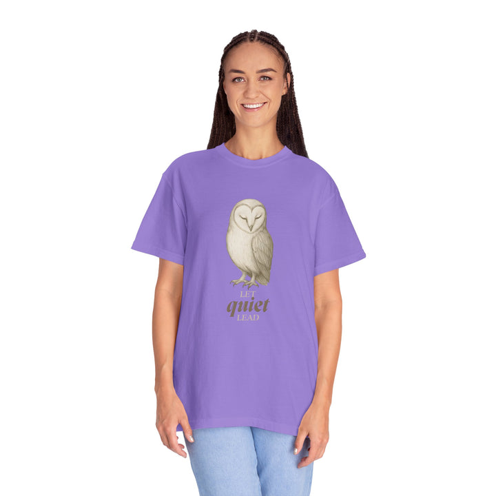 Let Quiet Lead – Owl | Calm & Centered | Sketch Series by Pure Perspective | Eco Friendly Graphic Tee