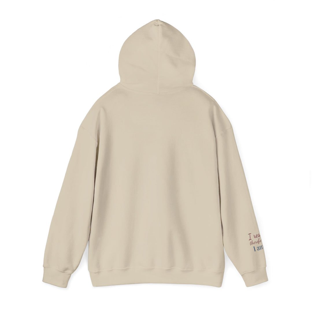I Rest Therefore I Am – Capybara Edition | Grounded & Gentle Series | Unisex Heavy Blend™ Hooded Sweatshirt | Eco-Friendly Apparel
