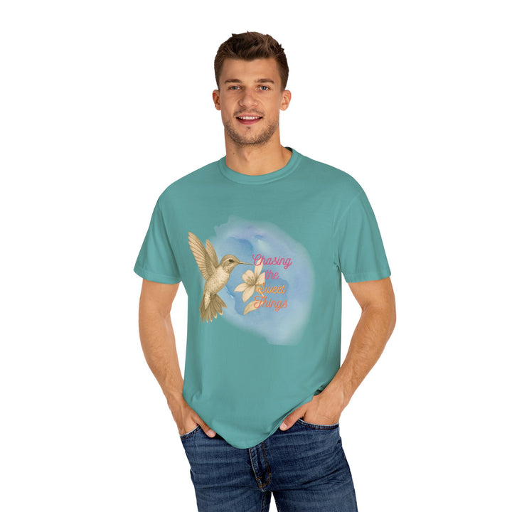 Chasing the Sweet Things – Hummingbird | Hopeful & Healing | Sketch Series by Pure Perspective | Eco Friendly Graphic Tee