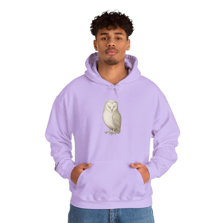 Let Quiet Lead – Barn Owl Edition | Calm & Centered Series | Unisex Heavy Blend™ Hooded Sweatshirt | Eco-Friendly Apparel