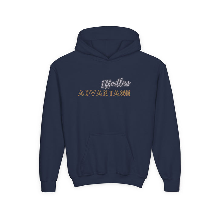 Kids Red Fox "Effortless Advantage" Heavy Blend Hoodie | Back Print Design | Joyful & Playful | Inspirational Message