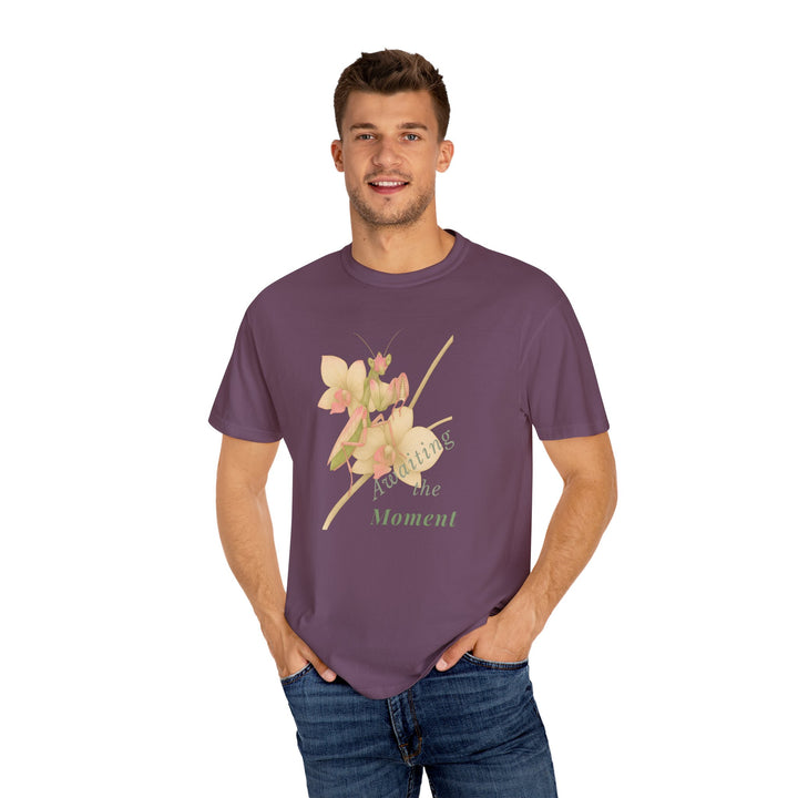 Awaiting the Moment – Orchid Mantis | Reflective & Wise | Sketch Series by Pure Perspective App | Eco Friendly Graphic Tee