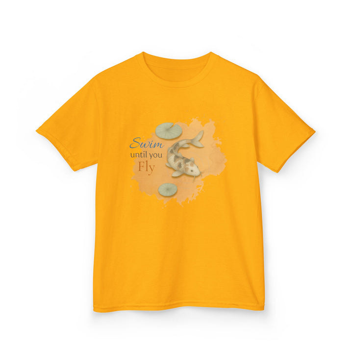 Kids Koi Fish Tee | "Swim Until You Fly" | Sketch Design | Eco-Conscious | Hopeful & Healing