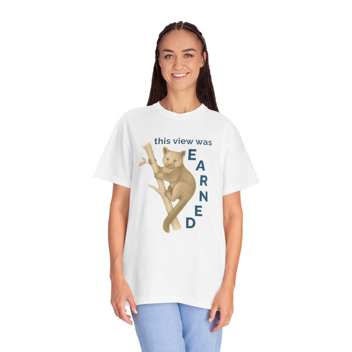 This View Was Earned – Tree Kangaroo | Joyful & Playful | Sketch Series by Pure Perspective | Eco Friendly Graphic Tee