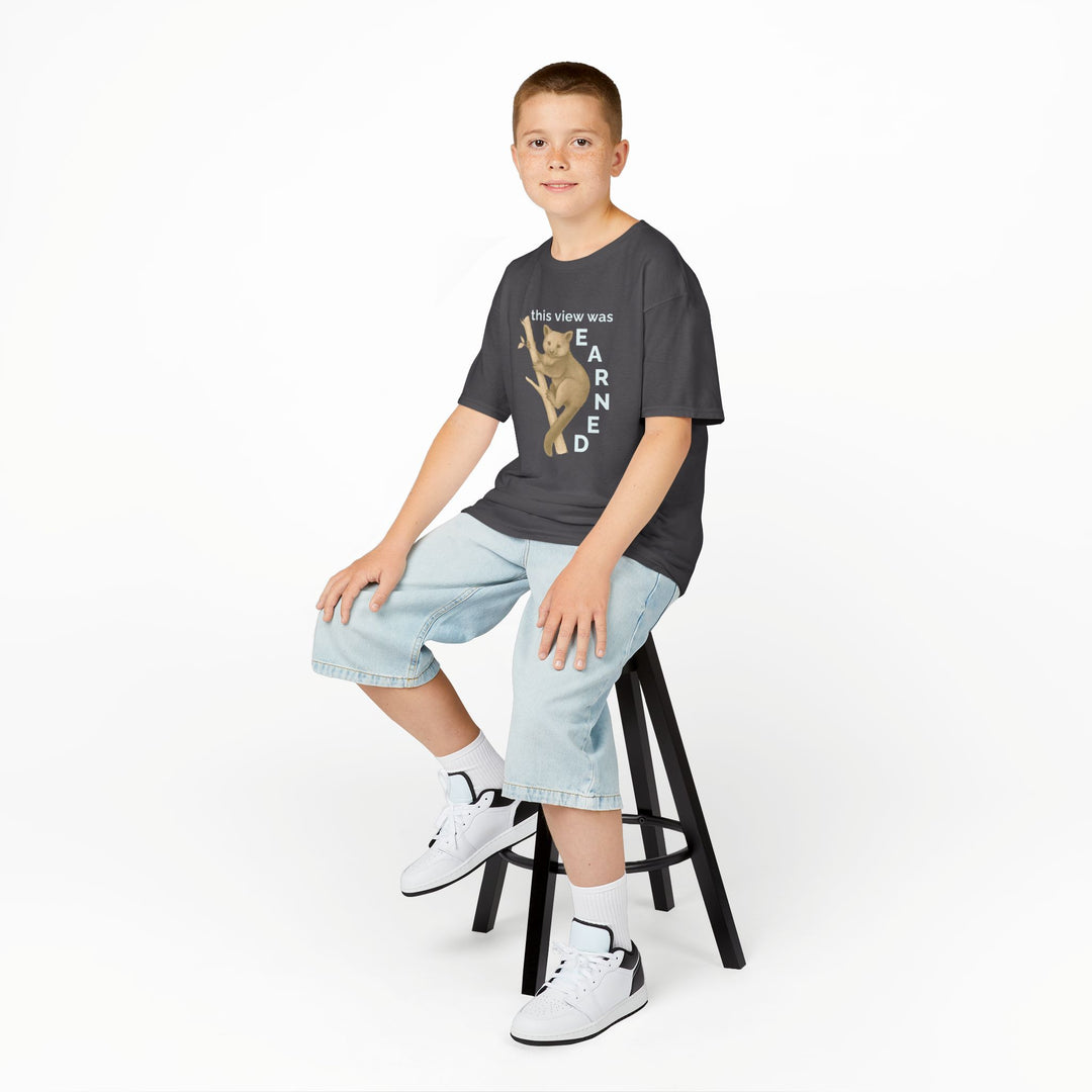 Kids Tree Kangaroo Tee | "This View Was Earned" | Sketch Design | Eco-Conscious | Joyful & Playful
