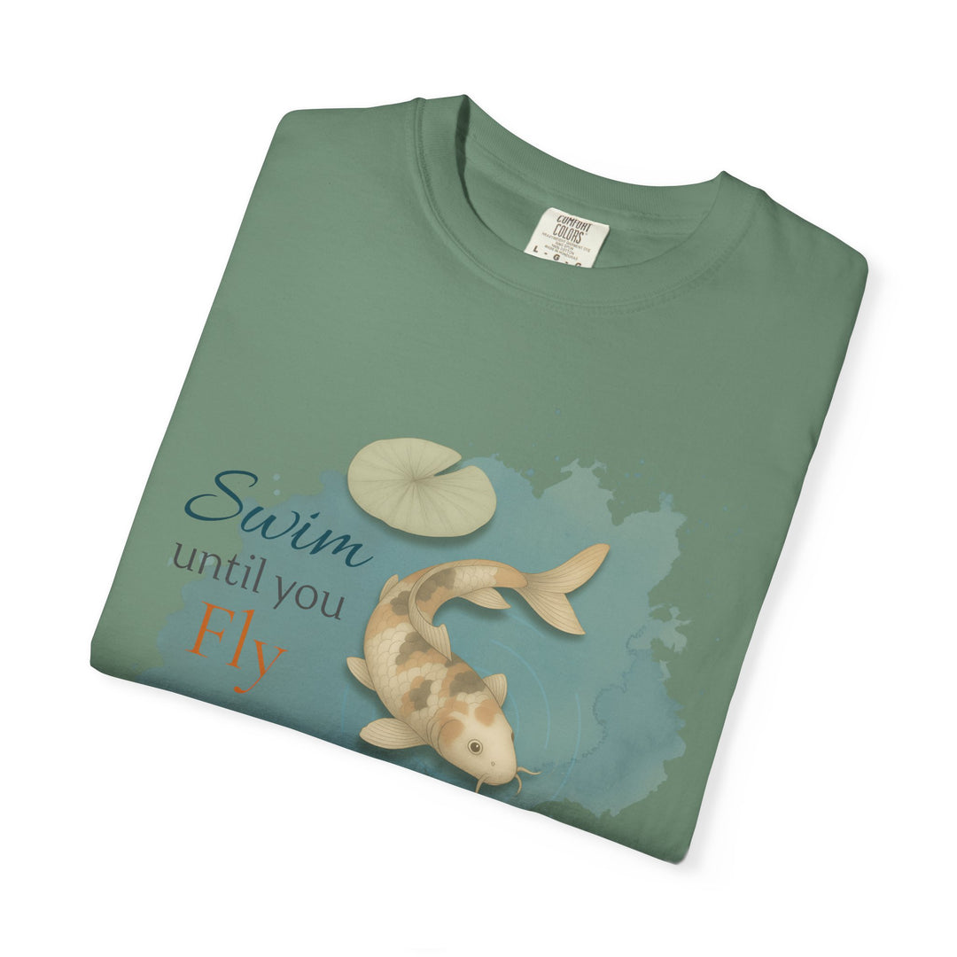 Swim Until You Fly – Koi Fish | Hopeful & Healing | Sketch Series by Pure Perspective App | Eco Friendly Graphic Tee