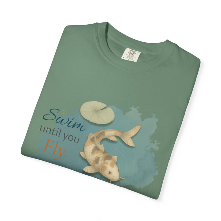 Swim Until You Fly – Koi Fish | Hopeful & Healing | Sketch Series by Pure Perspective App | Eco Friendly Graphic Tee
