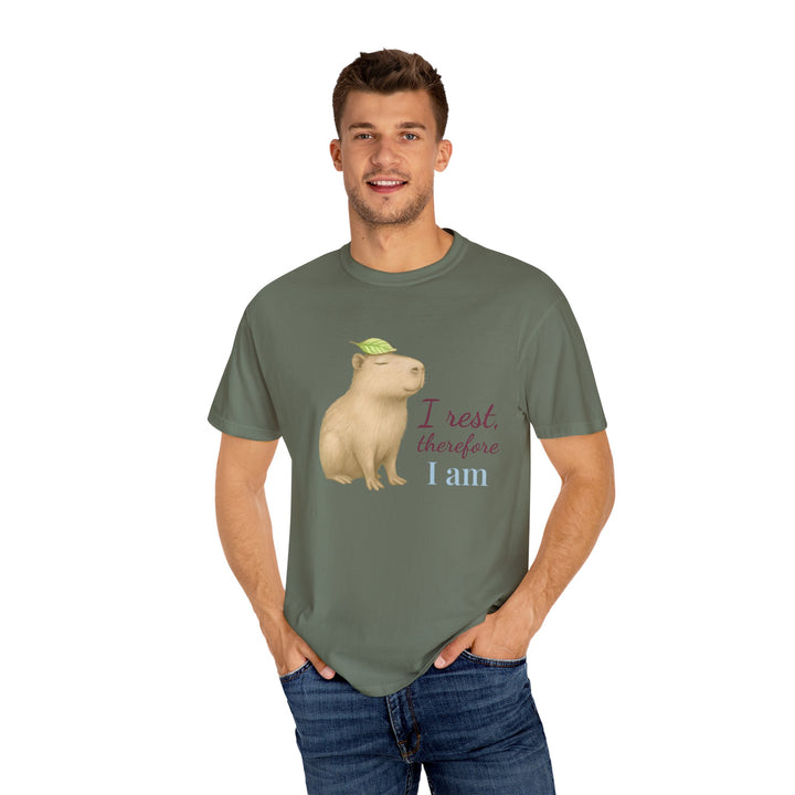 I Rest, Therefore I Am – Capybara | Grounded & Gentle | Sketch Series by Pure Perspective | Eco Friendly Graphic Tee