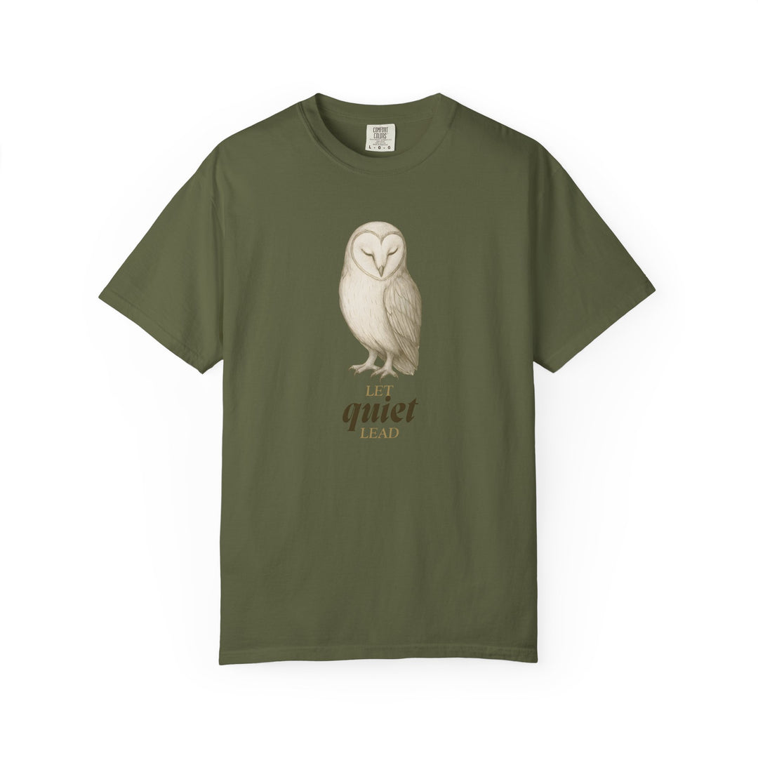Let Quiet Lead – Owl | Calm & Centered | Sketch Series by Pure Perspective | Eco Friendly Graphic Tee