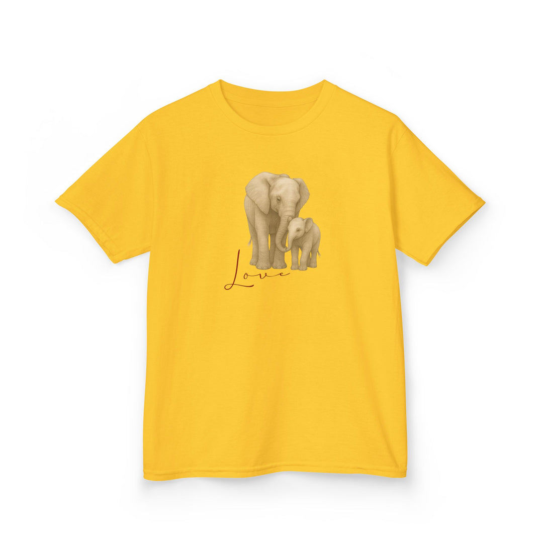 Kids Elephant with Calf Tee | "Love" | Sketch Design | Eco-Conscious | Connected & Compassionate