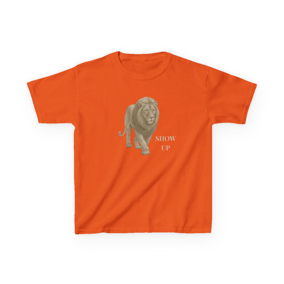 Kids Lion Tee | "Show Up" | Sketch Design | Eco-Conscious | Empowered & Bold