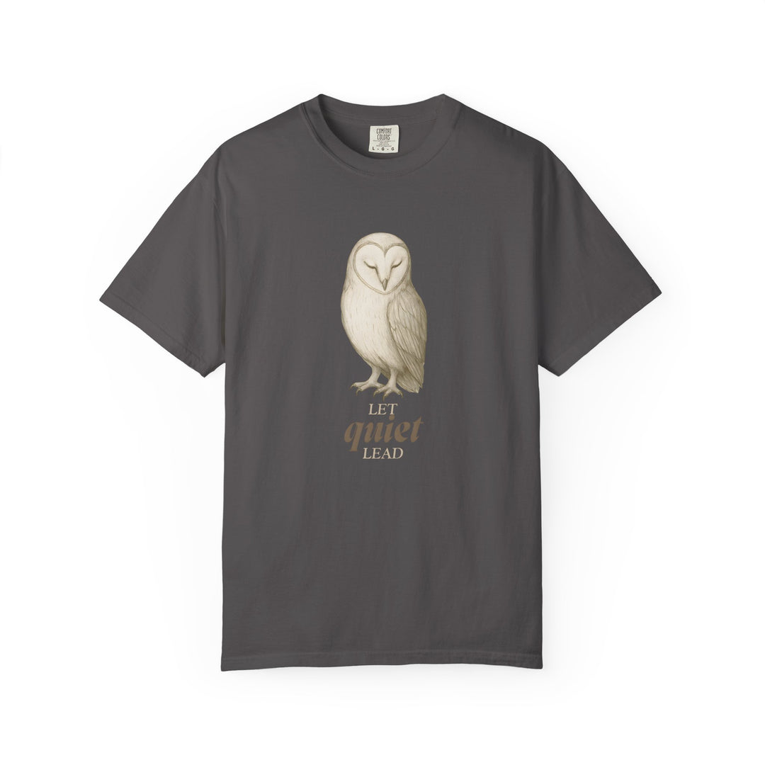 Let Quiet Lead – Owl | Calm & Centered | Sketch Series by Pure Perspective | Eco Friendly Graphic Tee