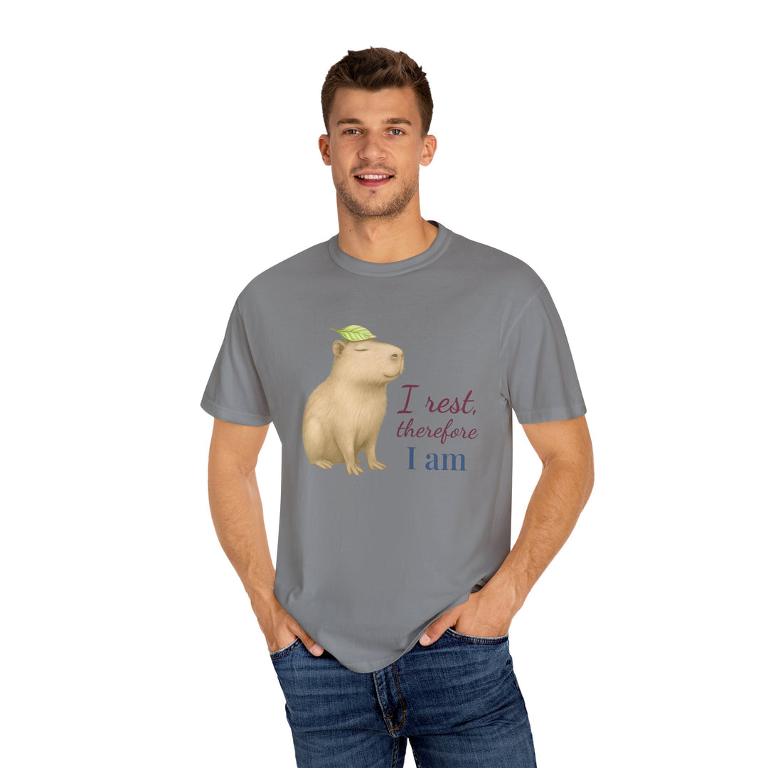 I Rest, Therefore I Am – Capybara | Grounded & Gentle | Sketch Series by Pure Perspective | Eco Friendly Graphic Tee