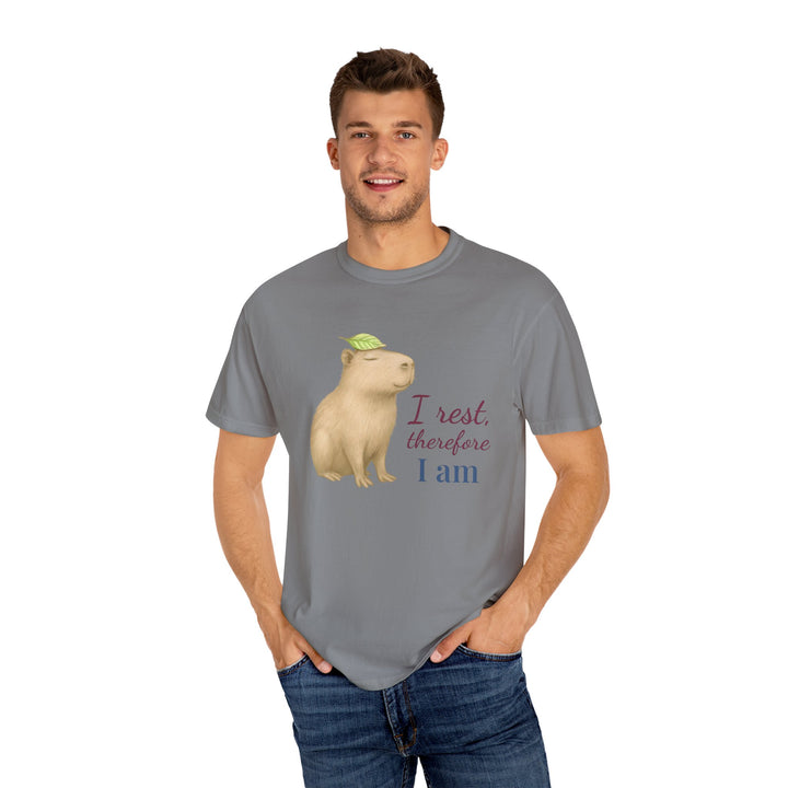 I Rest, Therefore I Am – Capybara | Grounded & Gentle | Sketch Series by Pure Perspective | Eco Friendly Graphic Tee