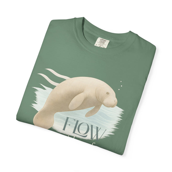 Flow Without Force – Manatee | Calm & Centered | Sketch Series by Pure Perspective | Eco Friendly Graphic Tee