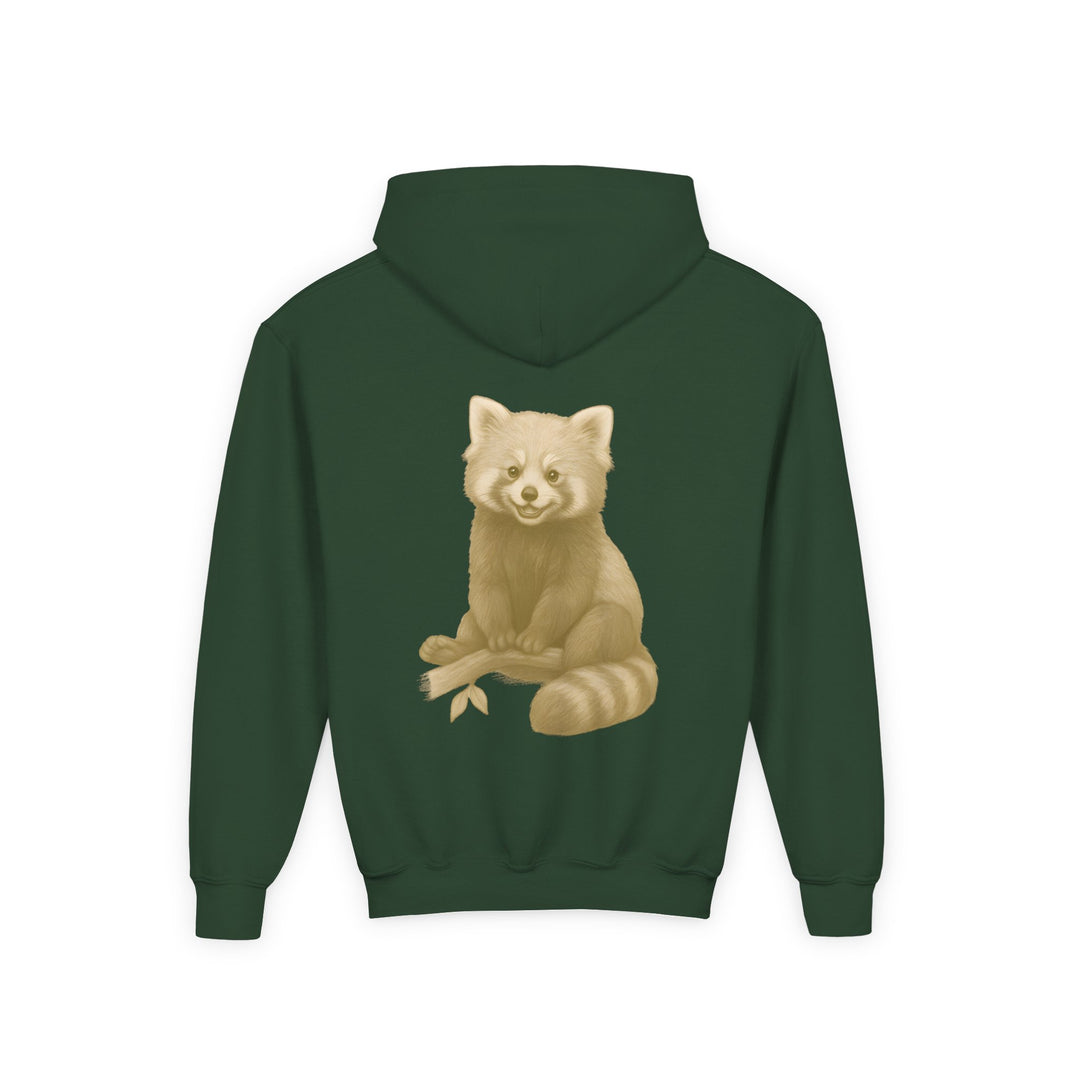 Kids Red Panda "Grin and Go On" Heavy Blend Hoodie | Back Print Design | Joyful & Playful | Inspirational Message