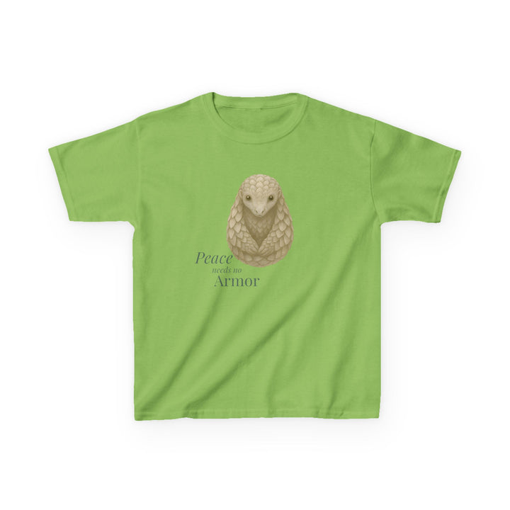 Kids Pangolin Tee | "Peace Needs No Armor" | Sketch Design | Eco-Conscious | Calm & Centered