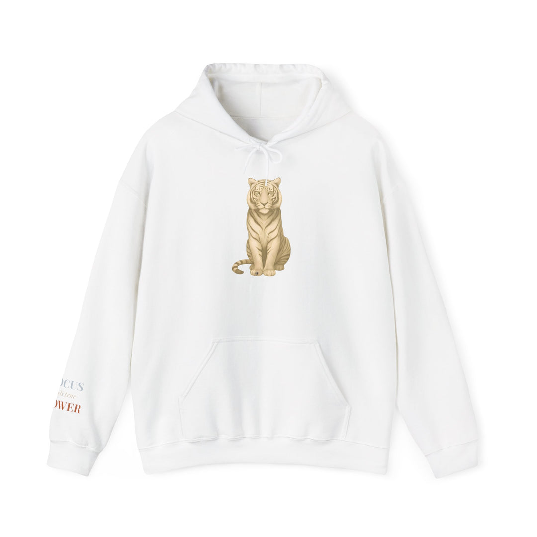 Focus Fuels True Power – Tiger | Empowered & Bold Series | Unisex Heavy Blend™ Hooded Sweatshirt | Eco-Friendly Apparel