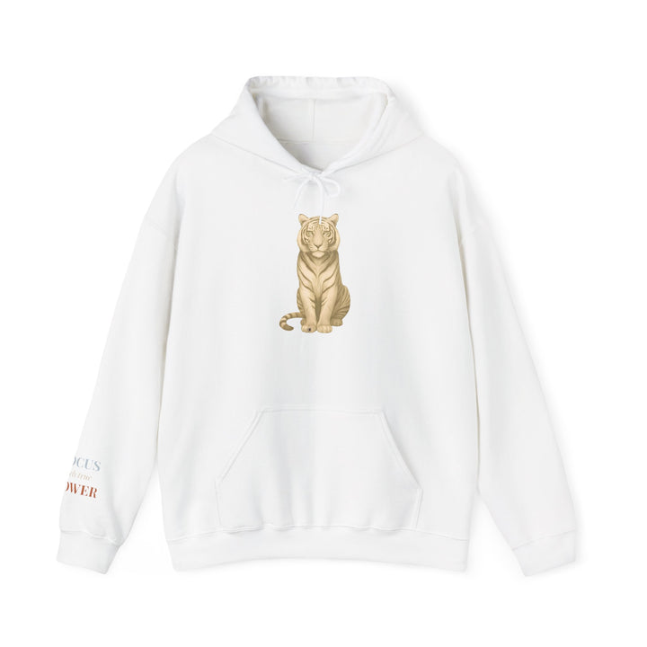 Focus Fuels True Power – Tiger | Empowered & Bold Series | Unisex Heavy Blend™ Hooded Sweatshirt | Eco-Friendly Apparel