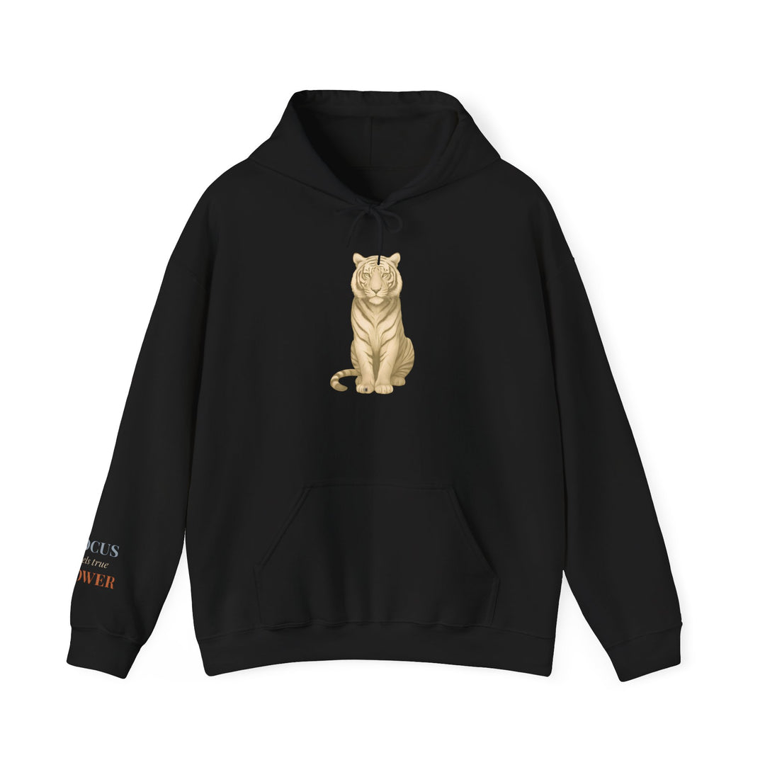 Focus Fuels True Power – Tiger | Empowered & Bold Series | Unisex Heavy Blend™ Hooded Sweatshirt | Eco-Friendly Apparel