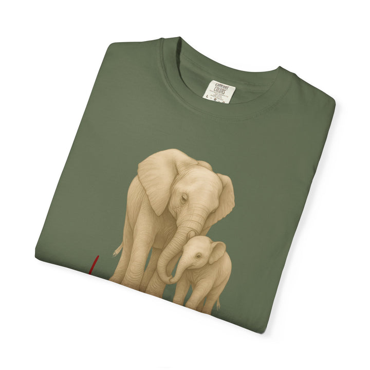 The Legacy of Love – Elephant Mom and Baby | Connected & Compassionate | Sketch Series by Pure Perspective App | Eco Friendly Graphic Tee