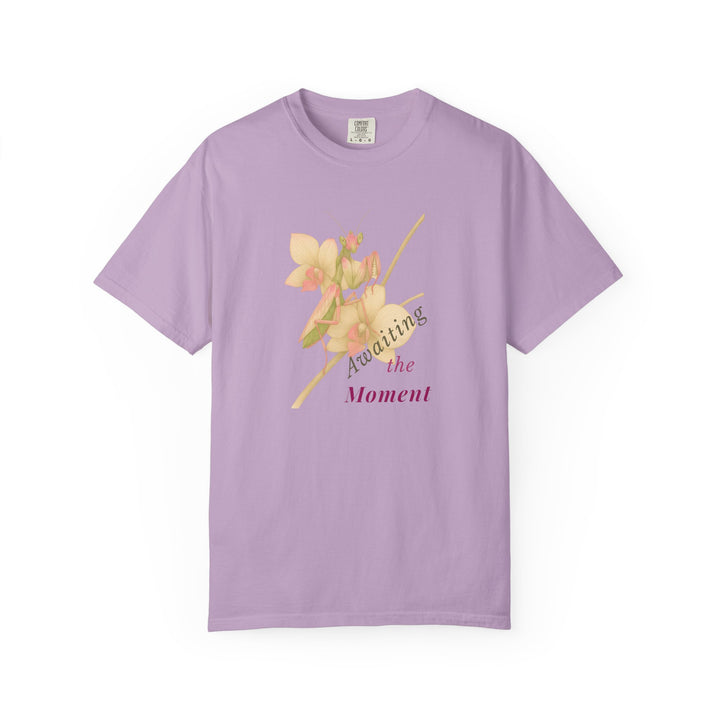 Awaiting the Moment – Orchid Mantis | Reflective & Wise | Sketch Series by Pure Perspective App | Eco Friendly Graphic Tee