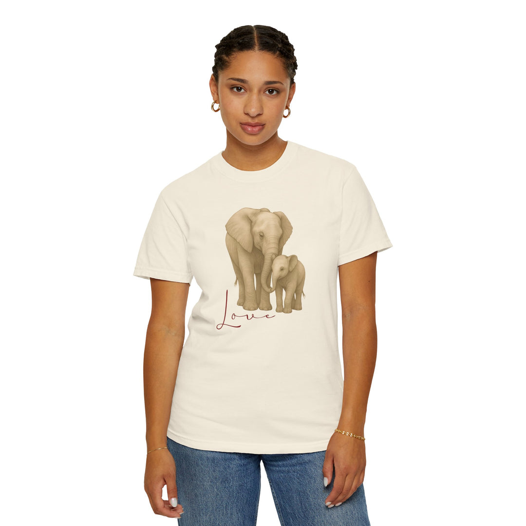 The Legacy of Love – Elephant Mom and Baby | Connected & Compassionate | Sketch Series by Pure Perspective App | Eco Friendly Graphic Tee