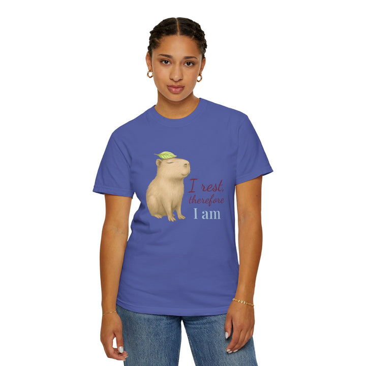 I Rest, Therefore I Am – Capybara | Grounded & Gentle | Sketch Series by Pure Perspective | Eco Friendly Graphic Tee
