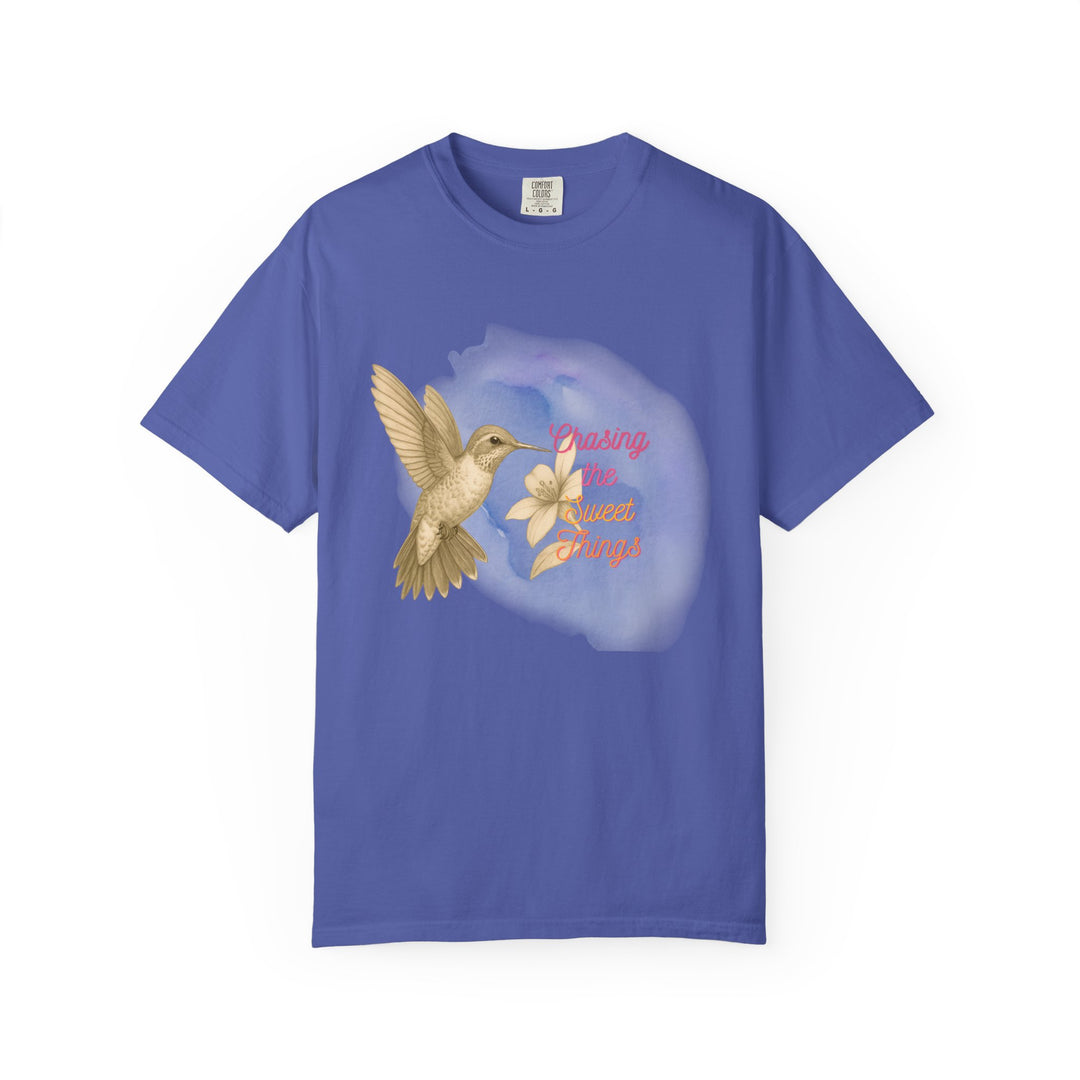 Chasing the Sweet Things – Hummingbird | Hopeful & Healing | Sketch Series by Pure Perspective | Eco Friendly Graphic Tee
