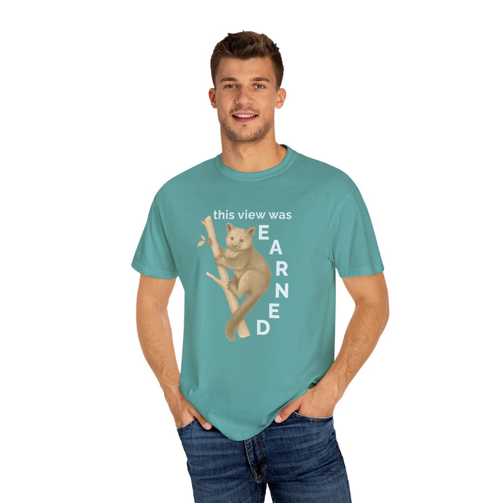 This View Was Earned – Tree Kangaroo | Joyful & Playful | Sketch Series by Pure Perspective | Eco Friendly Graphic Tee