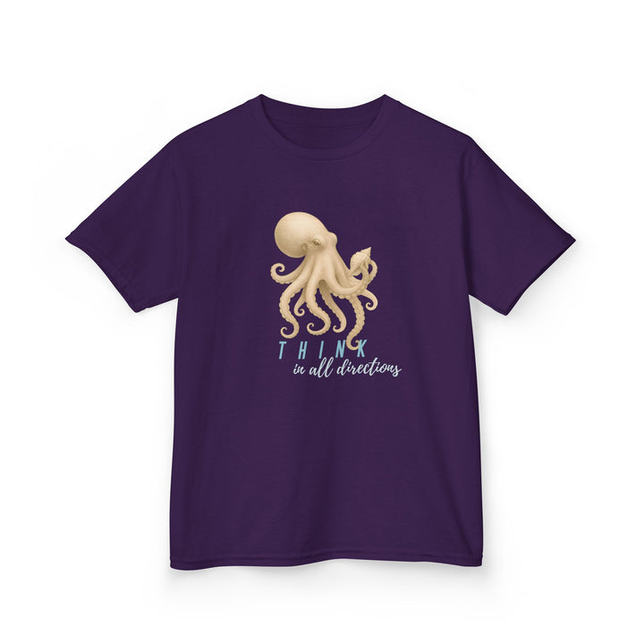 Kids Octopus Tee | "Think in All Directions" | Sketch Design | Eco-Conscious | Reflective & Wise