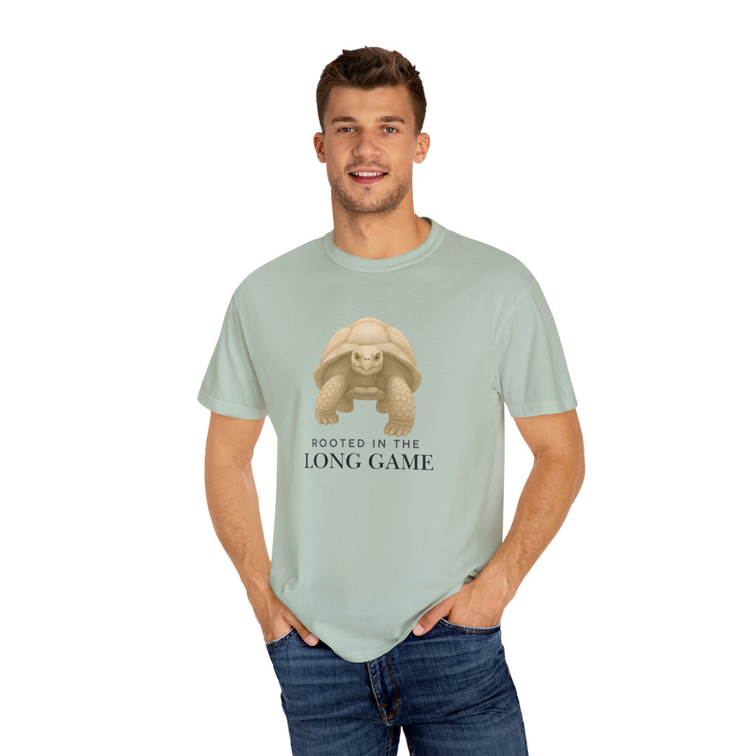 Rooted in the Long Game – Giant Tortoise | Grounded & Gentle | Sketch Series by Pure Perspective | Eco Friendly Graphic Tee