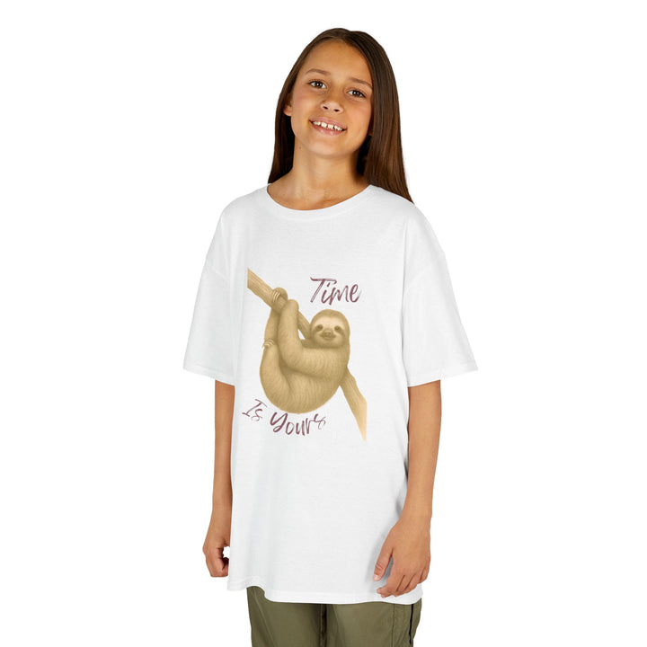 Kids Sloth Tee | "Time is Yours" | Sketch Design | Eco-Conscious | Patient & Peaceful