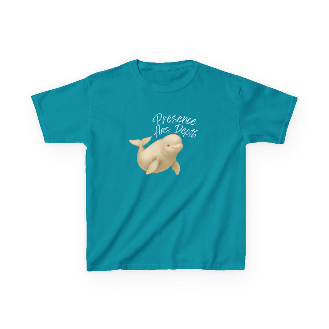 Kids Beluga Whale Tee | "Be Present" | Sketch Design | Eco-Conscious | Grounded & Gentle