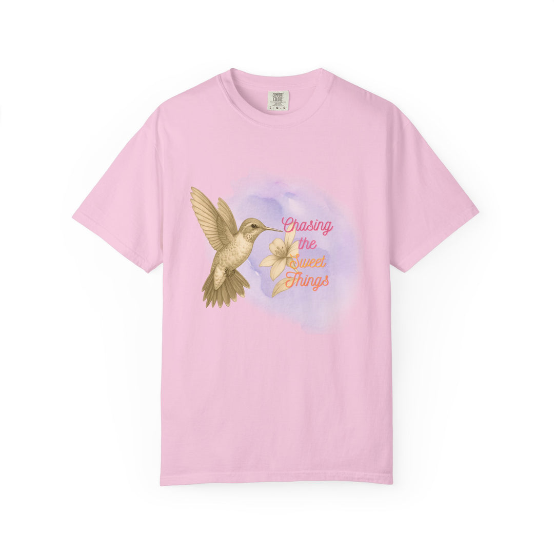 Chasing the Sweet Things – Hummingbird | Hopeful & Healing | Sketch Series by Pure Perspective | Eco Friendly Graphic Tee