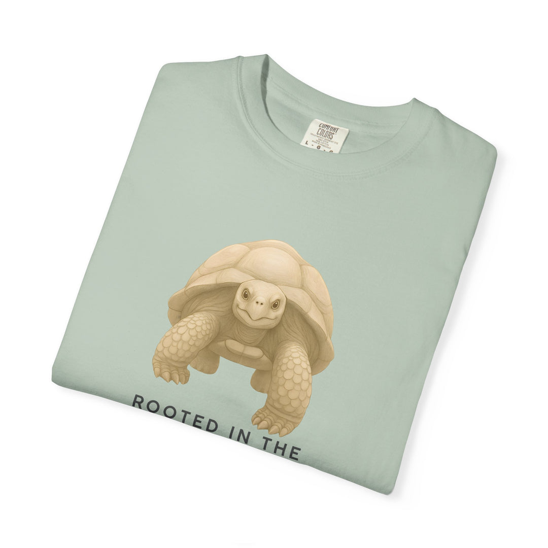Rooted in the Long Game – Giant Tortoise | Grounded & Gentle | Sketch Series by Pure Perspective | Eco Friendly Graphic Tee
