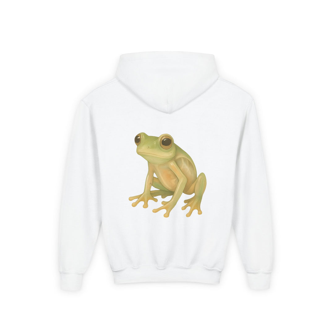 Kids Glass Frog "Vulnerability Takes Courage" Heavy Blend Hoodie | Back Print Design | Hopeful & Healing | Inspirational Message