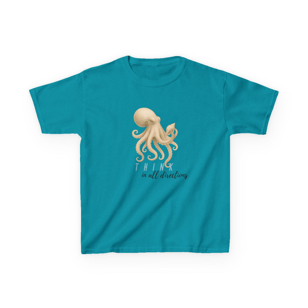 Kids Octopus Tee | "Think in All Directions" | Sketch Design | Eco-Conscious | Reflective & Wise
