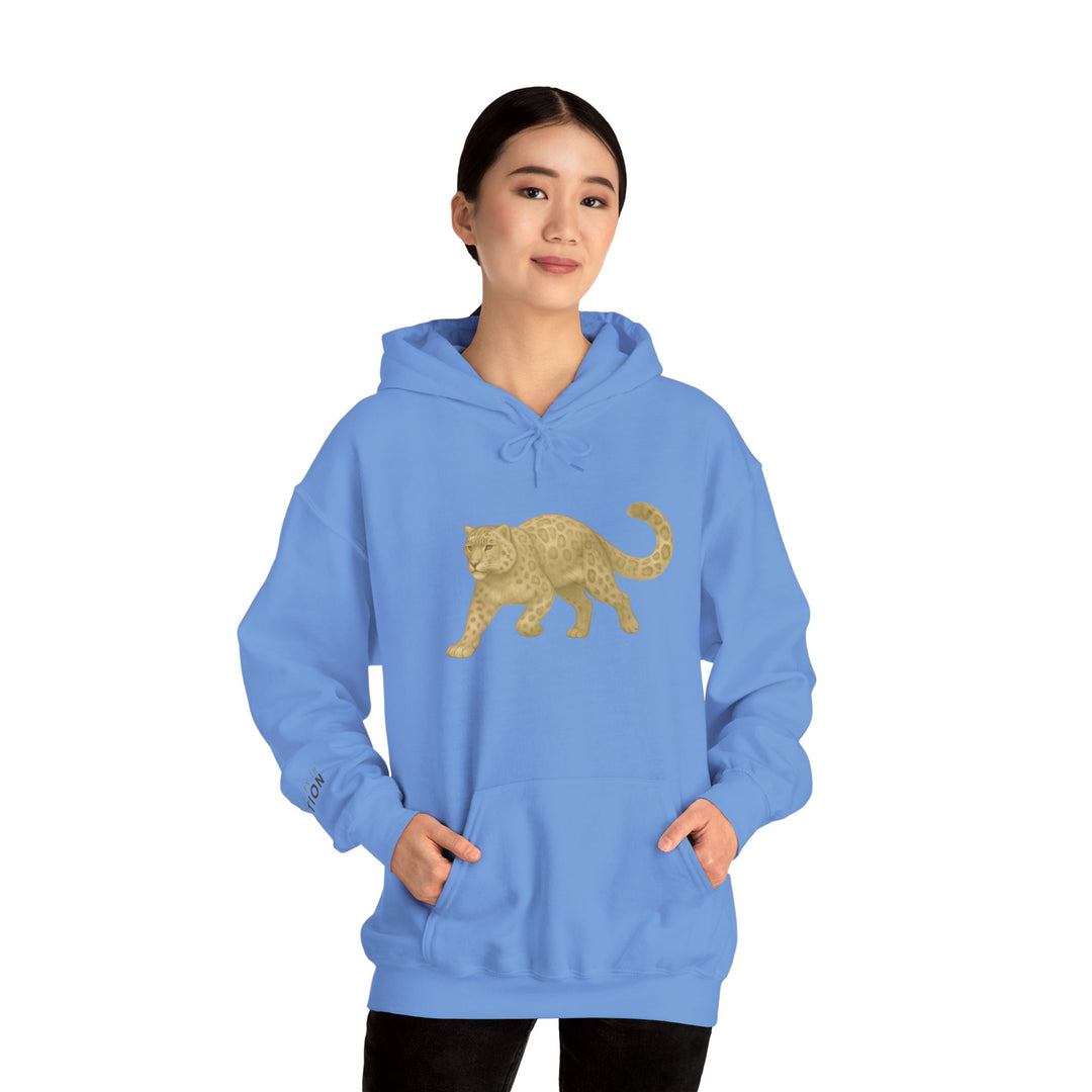 Mastery in Motion – Snow Leopard Edition | Patient & Peaceful Series | Unisex Heavy Blend™ Hooded Sweatshirt | Eco-Friendly Apparel