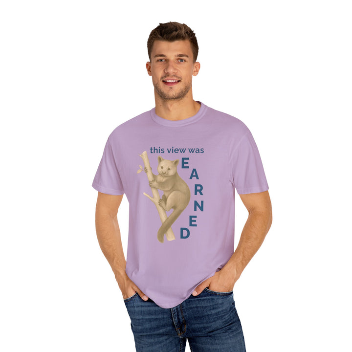 This View Was Earned – Tree Kangaroo | Joyful & Playful | Sketch Series by Pure Perspective | Eco Friendly Graphic Tee