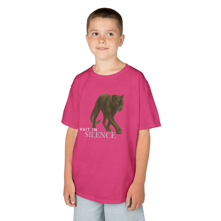 Kids Jaguar Tee | Wait In Silence say "Listen Big" | Sketch Design | Eco-Conscious | Reflective & Wise